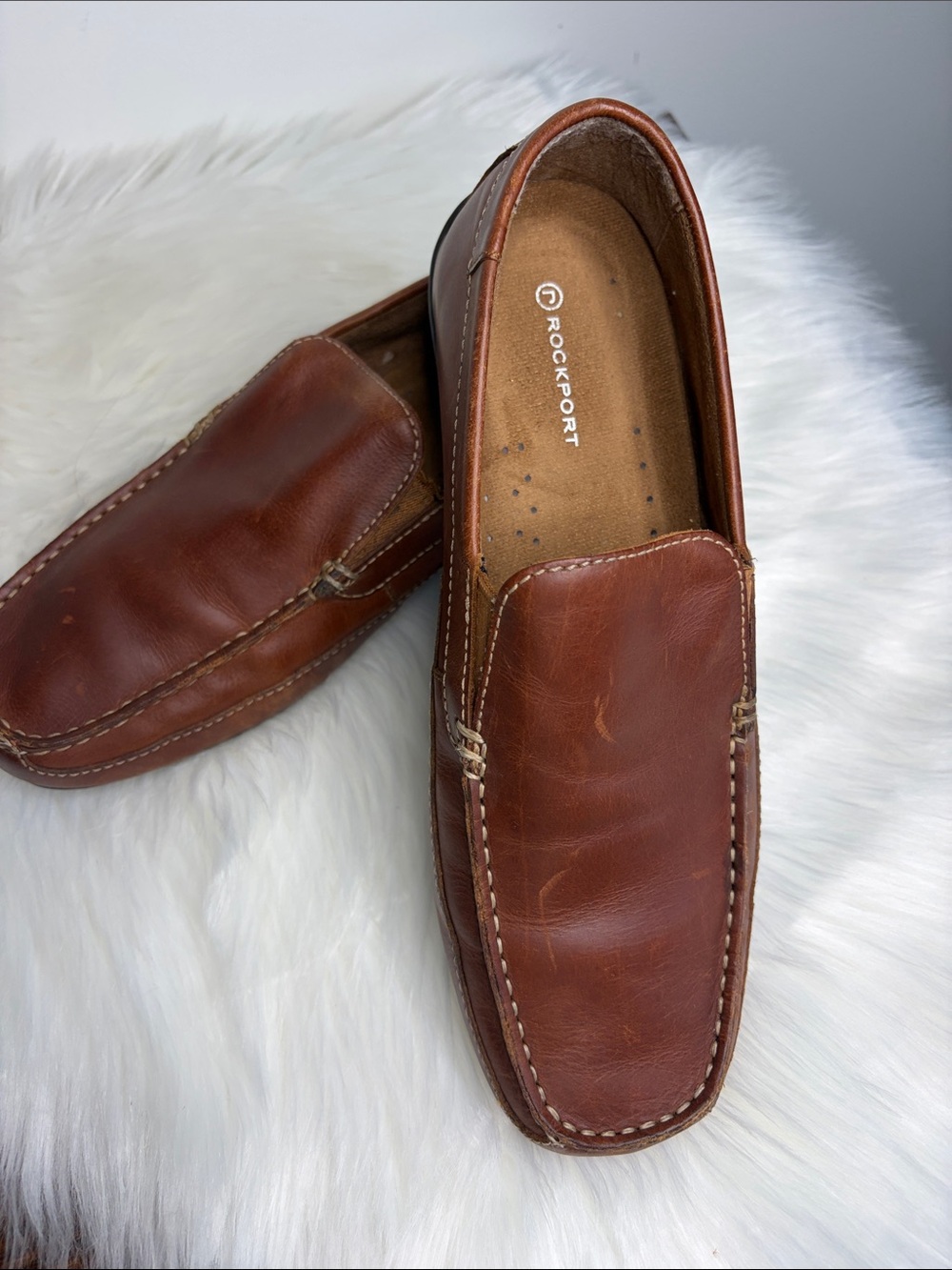 ROCKPORT Men's Leather Driving Loafers / Slip-On Shoes US 8